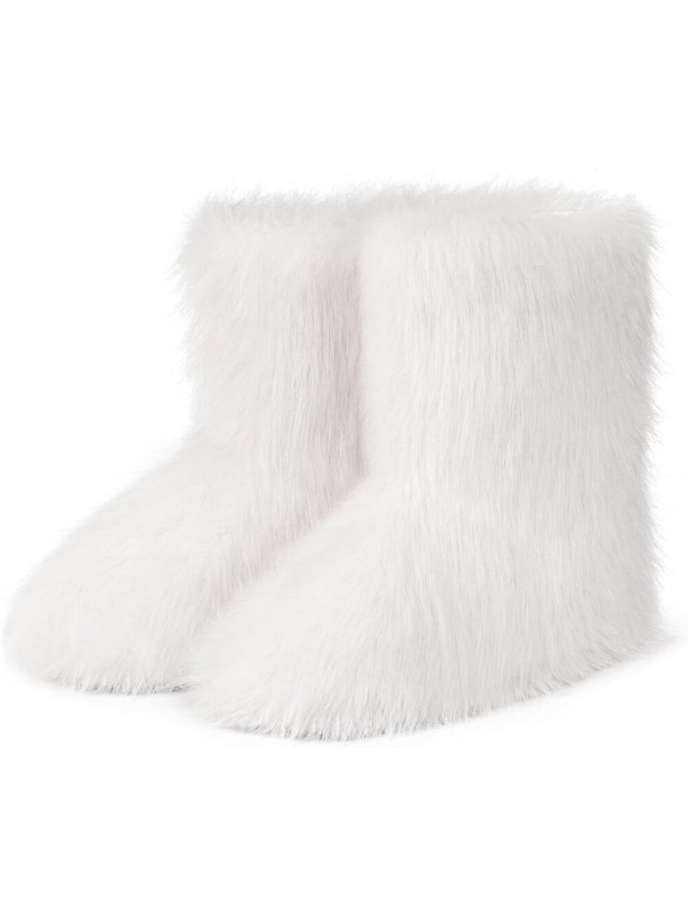 Cozy Faux Fur Mid-Calf Boots for Women | Fuzzy Round Toe Winter Snow Shoes